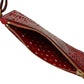 Elegant Red Leather Ayers Snake Clutch