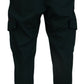 Elegant Green Slim Fit Cargo Jeans