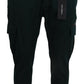 Elegant Green Slim Fit Cargo Jeans