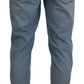 Elegant Slim Fit Light Blue Denim Pants