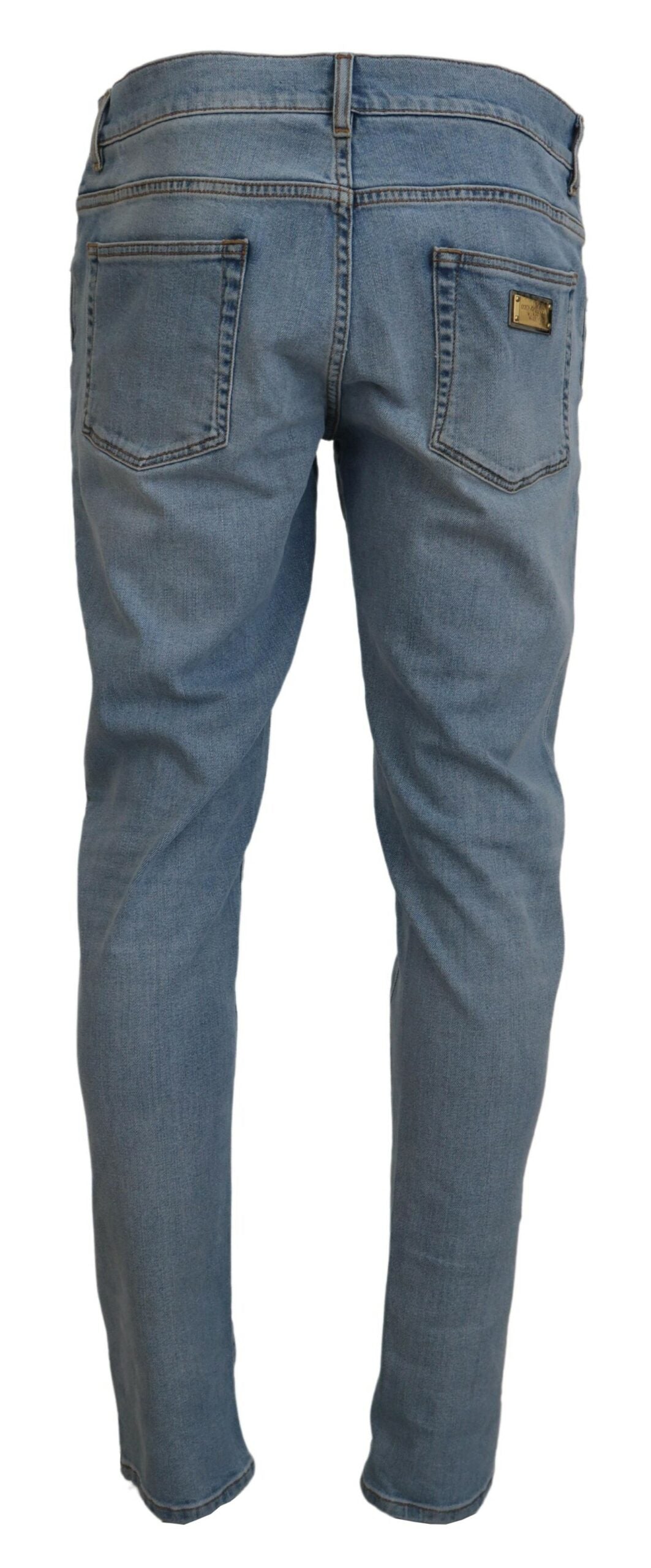 Elegant Slim Fit Light Blue Denim Pants