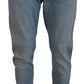 Elegant Slim Fit Light Blue Denim Pants