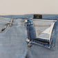 Elegant Slim Fit Light Blue Denim Pants