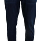 Elegant Slim Fit Dark Blue Denim Jeans