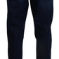 Elegant Slim Fit Dark Blue Denim Jeans