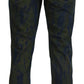 Chic Slim-Fit Denim Jeans in Green Wash