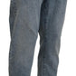 Elegant Slim-Fit Light Blue Denim Pants