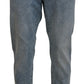 Elegant Slim-Fit Light Blue Denim Pants