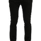 Chic Black Slim Fit Cotton Stretch Pants