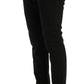 Chic Black Slim Fit Cotton Stretch Pants