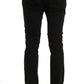 Chic Black Slim Fit Cotton Stretch Pants