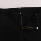 Chic Black Slim Fit Cotton Stretch Pants