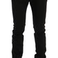 Elegant Slim Fit Black Cotton Trousers