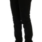 Elegant Slim Fit Black Cotton Trousers