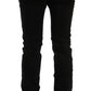 Elegant Slim Fit Black Cotton Trousers