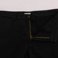 Elegant Slim Fit Black Cotton Trousers