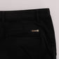 Elegant Slim Fit Black Cotton Trousers