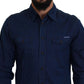 Elegant Blue Denim Casual Shirt