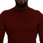 Elegant Maroon Collar Zip Sweater