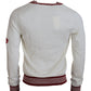 Off White Silk Cotton V-Neck Sweater