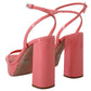 Chic Pink Patent Leather Platform Sandals