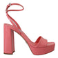 Chic Pink Patent Leather Platform Sandals