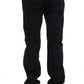 Sleek Blue Cotton Stretch Pants for Men