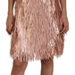 Elegant Pink A-Line Tinsel Dress