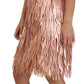 Elegant Pink A-Line Tinsel Dress