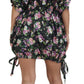 Elegant Floral Mini Dress with Logo Detail