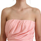 Elegant Pink Strapless Midi Silhouette