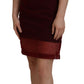 Maroon Mini Shift Dress - Italian Elegance