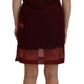 Maroon Mini Shift Dress - Italian Elegance