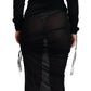 Elegant Black Silk Blend Bodycon Dress