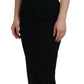 Elegant Black Midi Sheath Dress