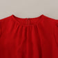 Elegant Red Silk A-Line Knee Length Dress