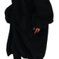 Elegant Black Cashmere Blend Overcoat Jacket