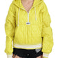 Elegant Yellow Hooded Jacket