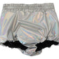 Elevated Elegance Silver High Waist Shorts