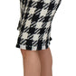 Elegant Houndstooth High-Waist Knee-Length Skirt