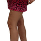 Chic High Waist Pink Leopard Mini Skirt