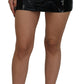 Elegant High Waist Mini Skirt in Shiny Black