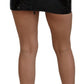 Elegant High Waist Mini Skirt in Shiny Black