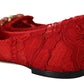 Red Crystal-Embellished Flats