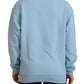 Chic Light Blue Logo Embellished Sweater