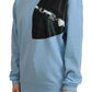 Elegant Light Blue Cotton Pullover Sweater