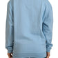 Elegant Light Blue Cotton Pullover Sweater