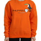 Chic Orange Printed Long Sleeve Pullover Sweater