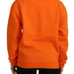 Chic Orange Printed Long Sleeve Pullover Sweater