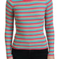 Elegant Striped Silk Crewneck Pullover